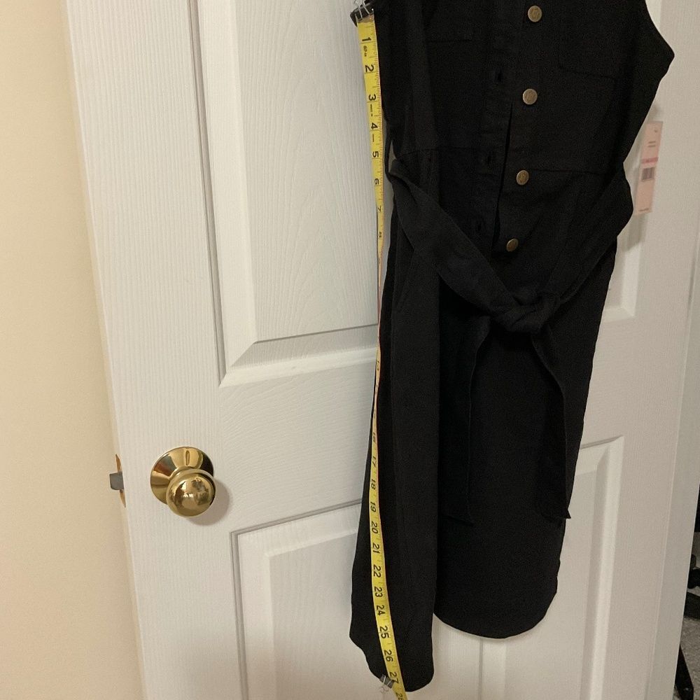 Nanette Lepore Sleeveless Denim Button Down Mini Dress Black Size 10 - Picture 10 of 10